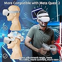 Vista 2 de AMHOGER Head Strap Compatible with Oculus Quest 2, Enhanced Support, Adjustable and Lightweight, Soft Foam and Skin-Friendly PU, Elite VR Strap