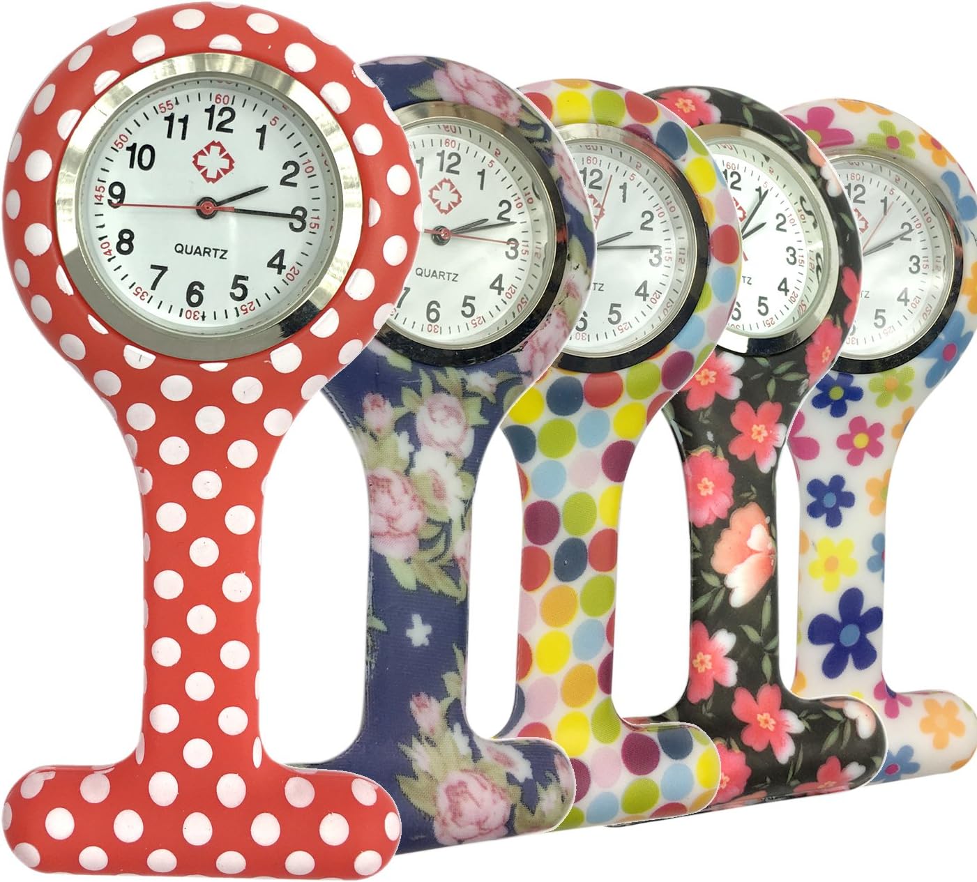 Alwesam Silicone Quartz Nurse Watch Lapel Pin-on Brooch Fob Watch