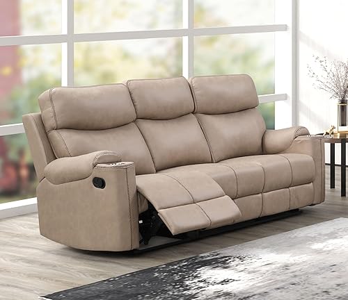 Miniatura 16 de Betsy Furniture Juego de sofá reclinable de microfibra para sala de estar 8007 (gris, sofá+sofá biplaza) Gris,Gris-oscuro,Beige Bronceado,gris