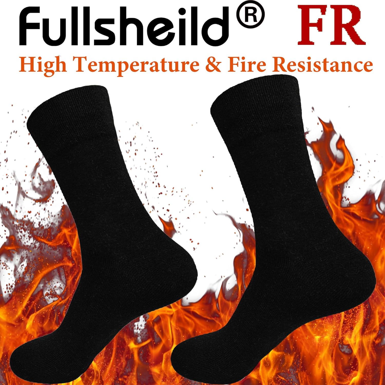 Fullsheild Fire Resistant Socks - Military Boot Socks, Flame Retardant for Auto Racing, Welding, Black - Image 6