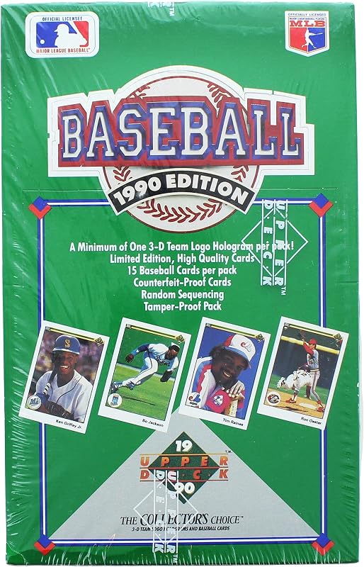1990 Upper Deck Baseball Cards Box of 36 Foil Packs