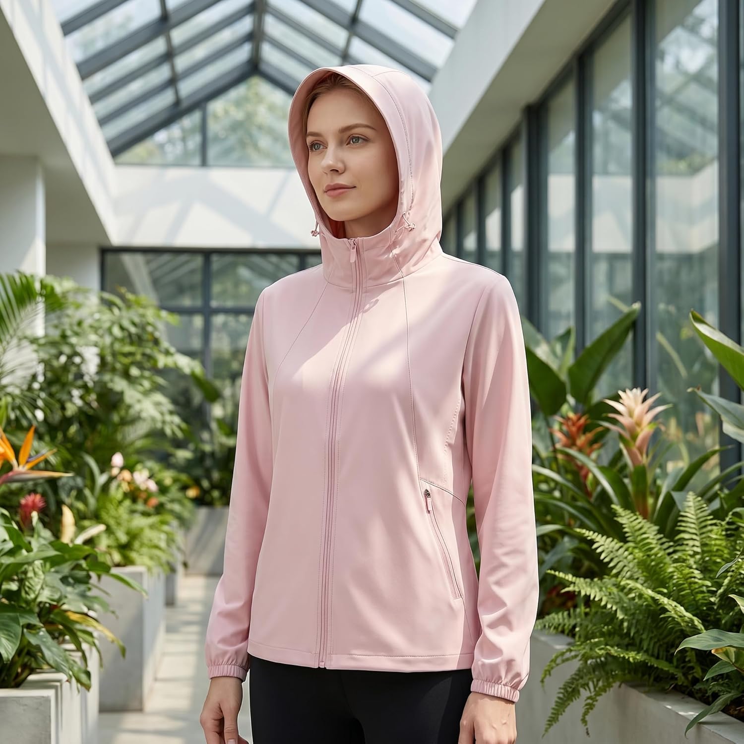Women Men UPF 50+ Ice Silk Sun Protection Jacket Hooded Lightweight Cooling Loose Fit UV Blocking Outdoor Summer Shirt (US, Alpha, 4X-Large, Regular, Tall, Pink)