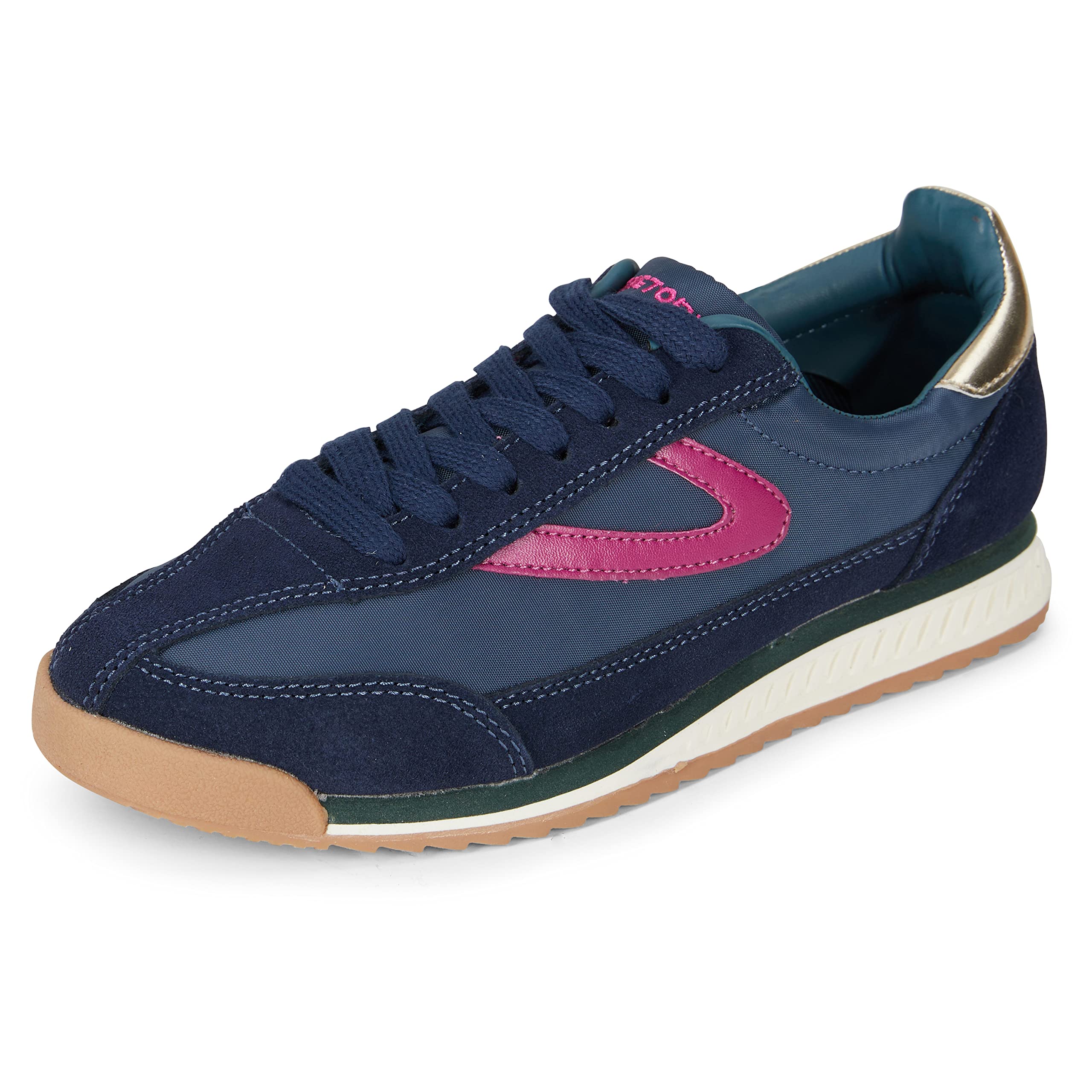 TRETORN Womens Rawlins Casual Lace-Up Sneakers, Navy/Pink, 6.5