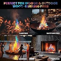 Vista 5 de Magical Flames Paquetes de colores de fuego (paquete de 25), fuego multicolor vibrante para hogueras, fogatas, hogueras y chimeneas, artículos