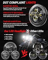 Vista 4 de Z-OFFROAD Nuevo faro LED de motocicleta de 7 pulgadas con luces antiniebla de 4.5", kit DOT compatible con Harley Davidson Road King Electra Glide