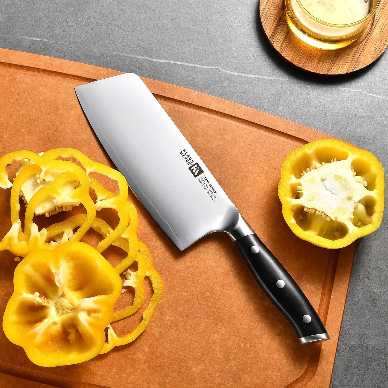 Klaus Meyer Stahl High Carbon Tri-ply Steel 7 inch Cleaver Knife