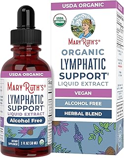 MARYRUTH'S Lymphatic Support Liquid Drops | USDA Organic | Herbal Blend with Echinacea & Elderberry | Blue Vervain | Yarrow Leaf | Vegan | Alcohol-Free | Non-GMO | CLP Certified | 1 oz | 30 Servings