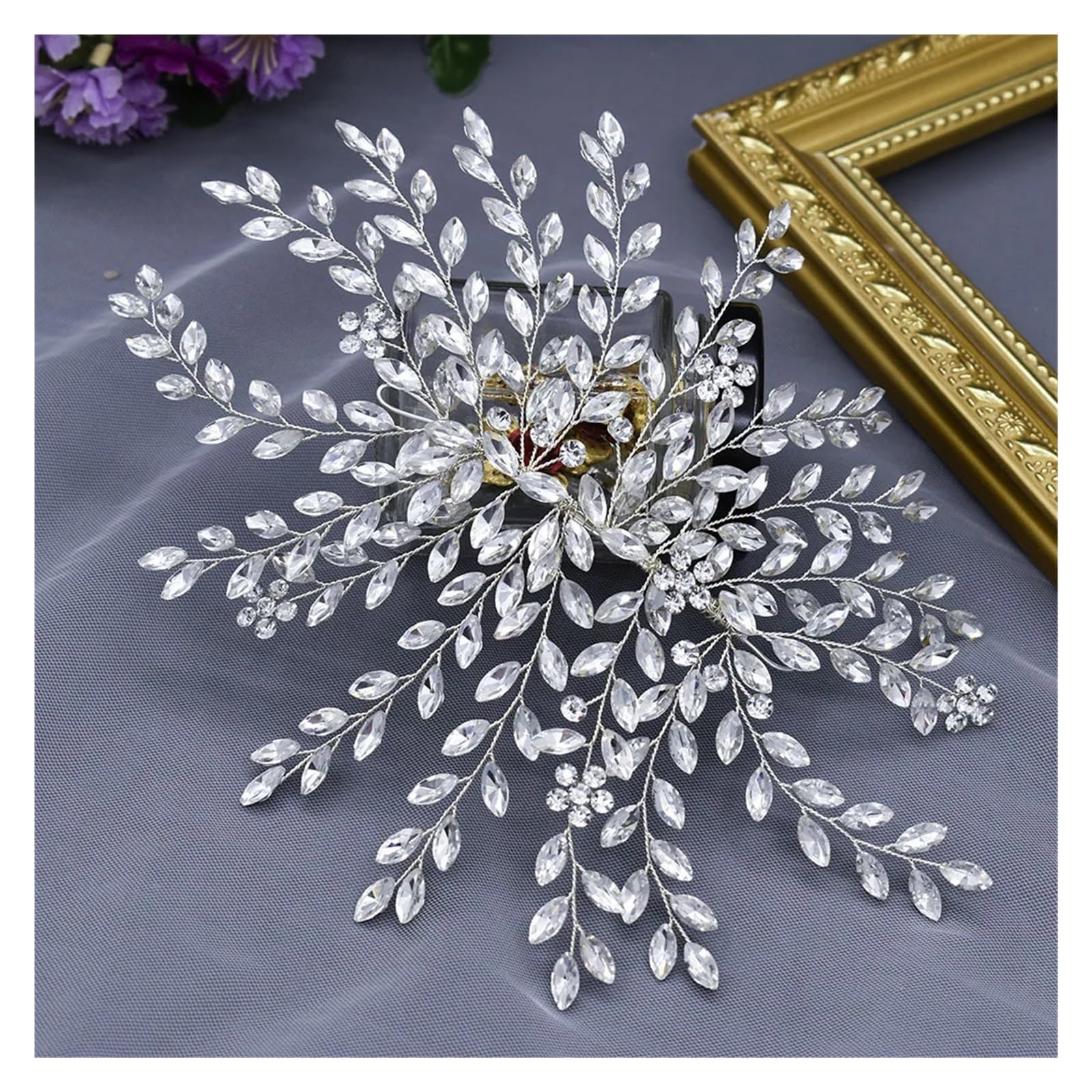 Fasce per capelli da sposa in argento Shinny Fasce per capelli Tiaras fatti a mano accessori per capelli da sposa gioielli testa copricapo da sposa