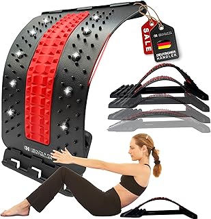 Rückenstrecker & Rückendehner von HEALTH & FIT – Verstellbare Rücken-Dehnstütze mit 4 Stufen | Kompakt, stabil & komfortabel für Alltag & Büro