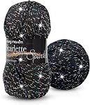 Mary Maxim Starlette Sparkle Fils, poids moyen pire fils violet pour tricoter et crocheter, mélange de polyester acrylique pour les couvertures, vêtements, et décor, 196 Jarrets
