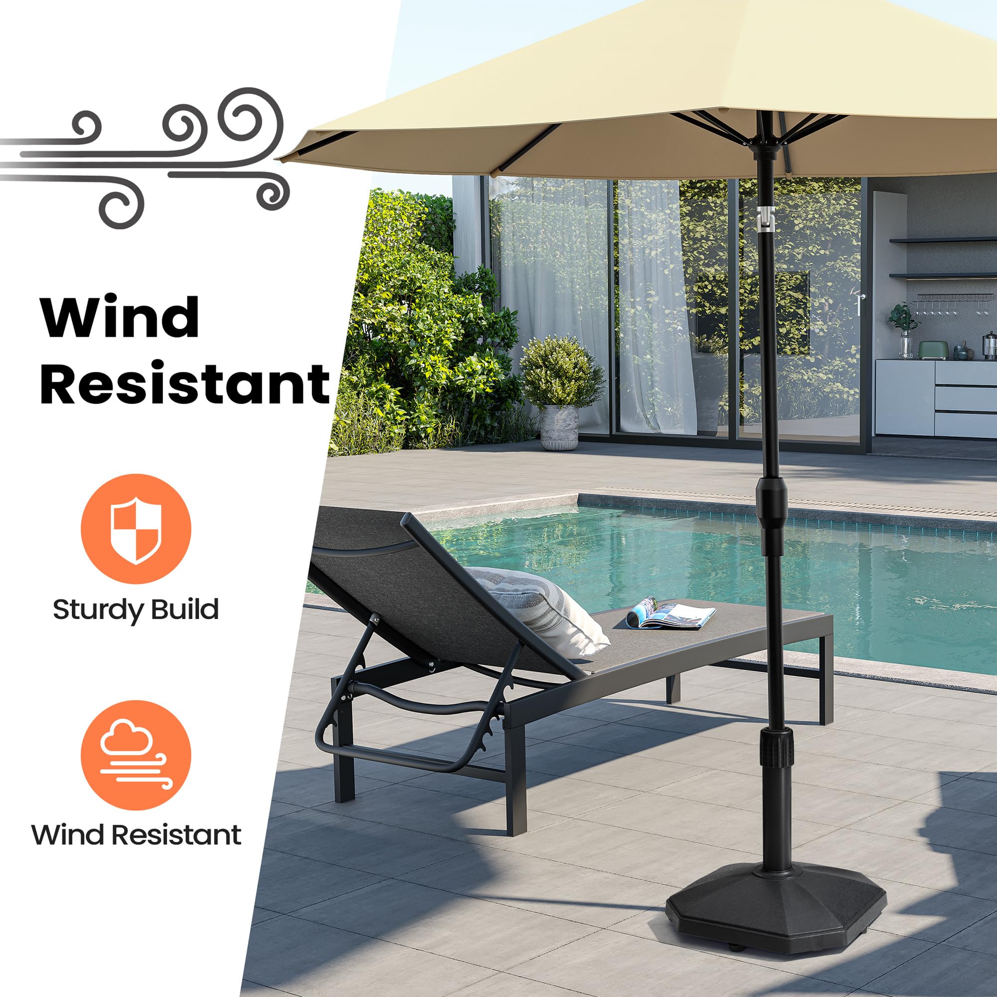 Pellebant Base per ombrellone da patio, 13,6 kg, resistente, per patio