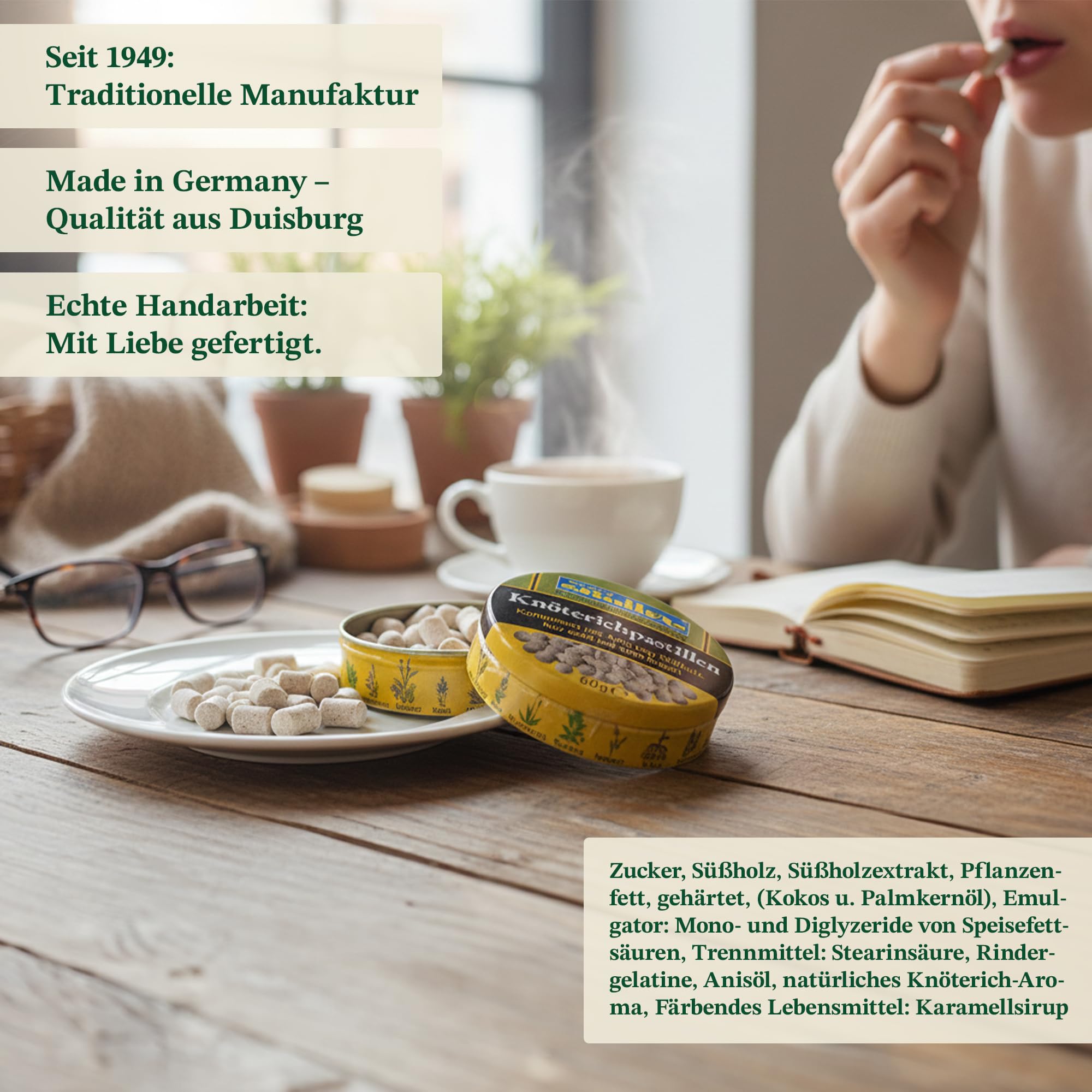 WILHELM Müller Knöterich Pastillen - Bonbons mit Knöterich Geschmack - In praktischer Dose aus Deutschland - 1200g