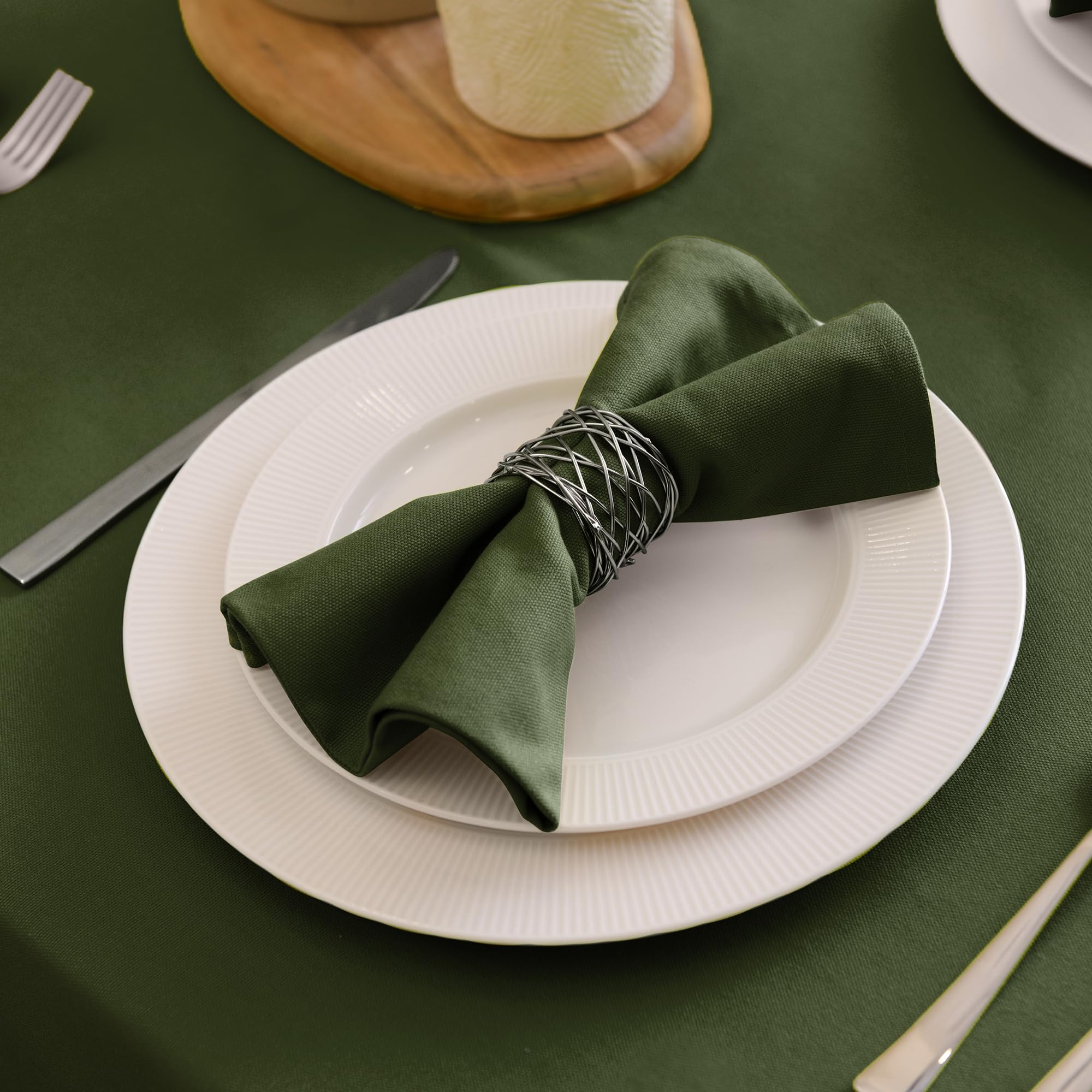Encasa XO Kobaltblauwe stoffen servetten set van 6, 43 x 43 cm, effen katoenen servetten | wasbare en herbruikbare servetten voor eettafel herfstdecoratie, vakantie- en kerstfestivals