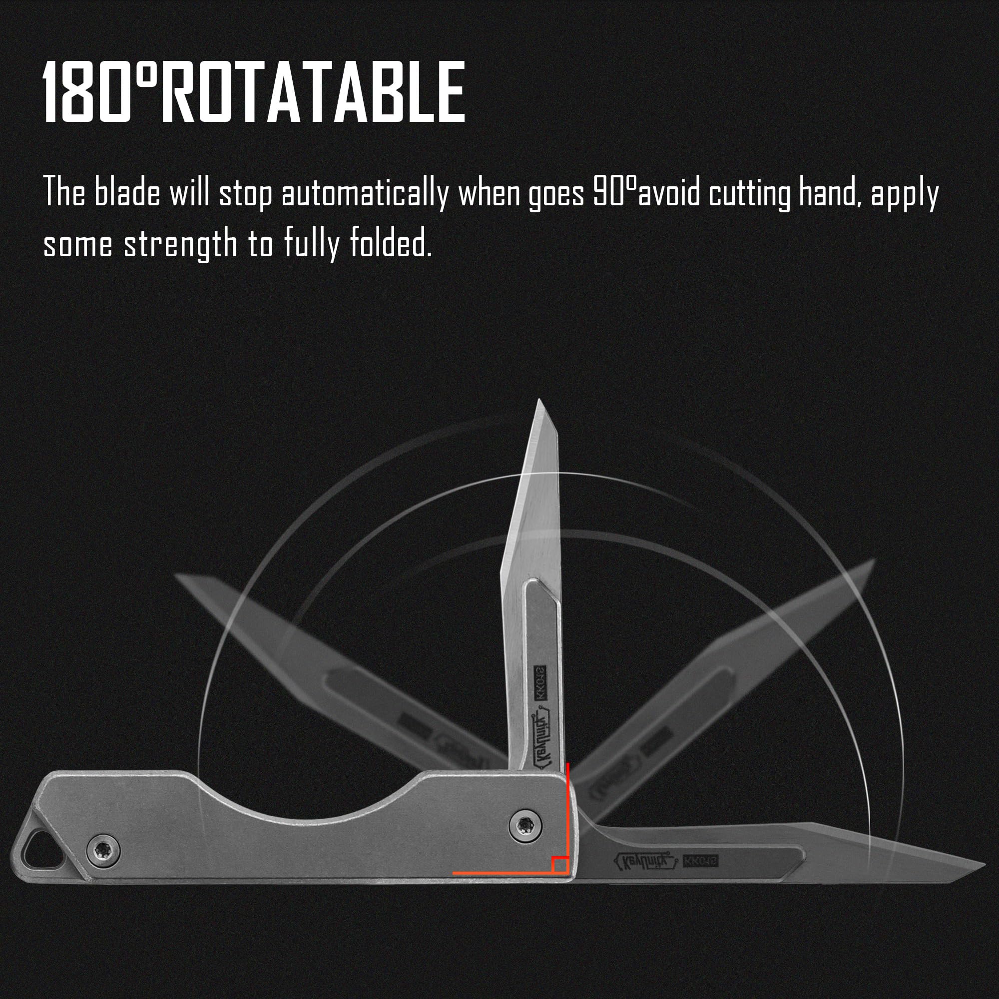 KeyUnity Cuchillo plegable de titanio KK01S EDC con hoja reemplazable