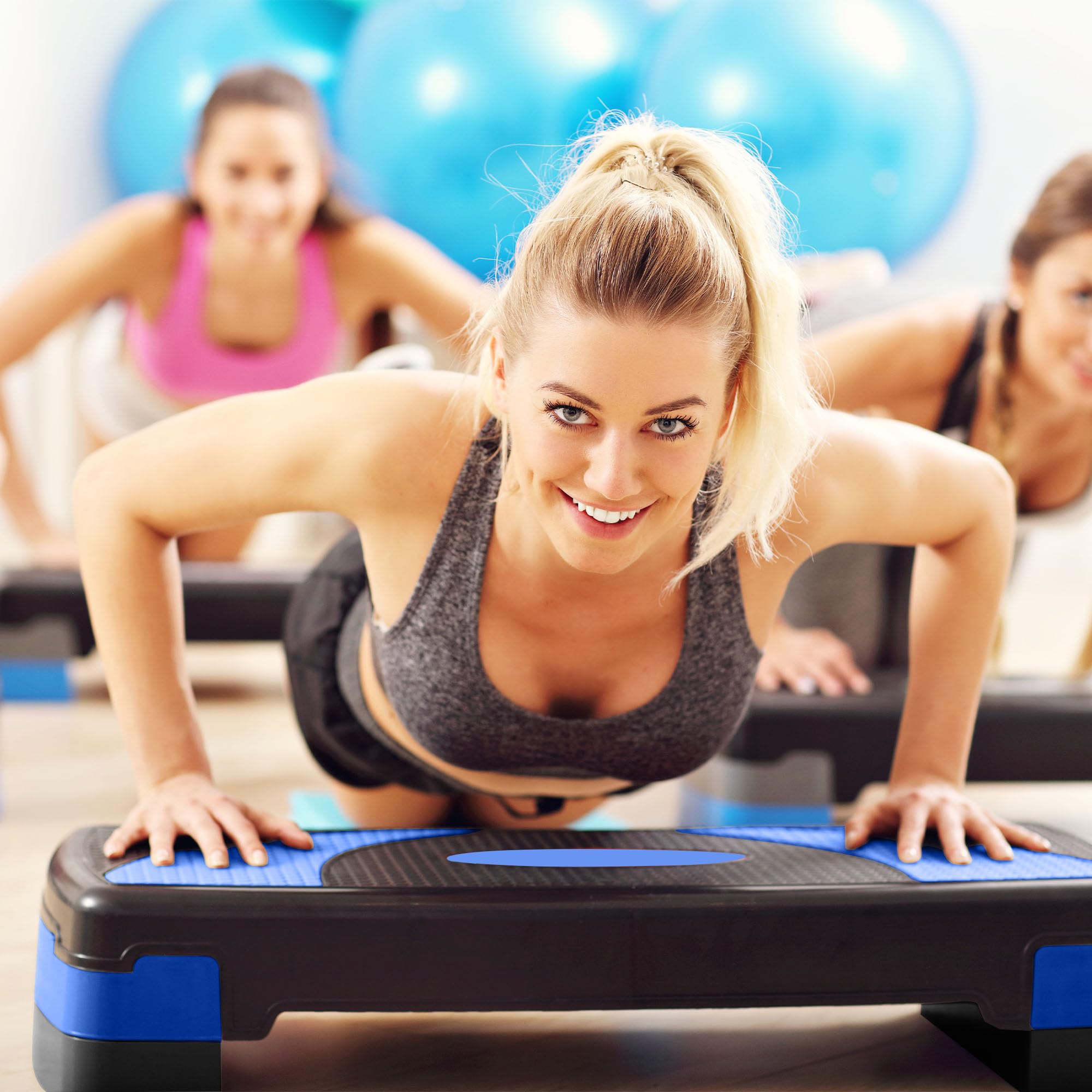 BalanceFrom Aerobic Step Plattformtrainer mit verstellbaren 3-stufigen Erhöhungen, 180 kg Gewichtskapazität, rutschfester Übungsstepper für Cardio-, Kraft- und Fitness-Workouts zu Hause oder im