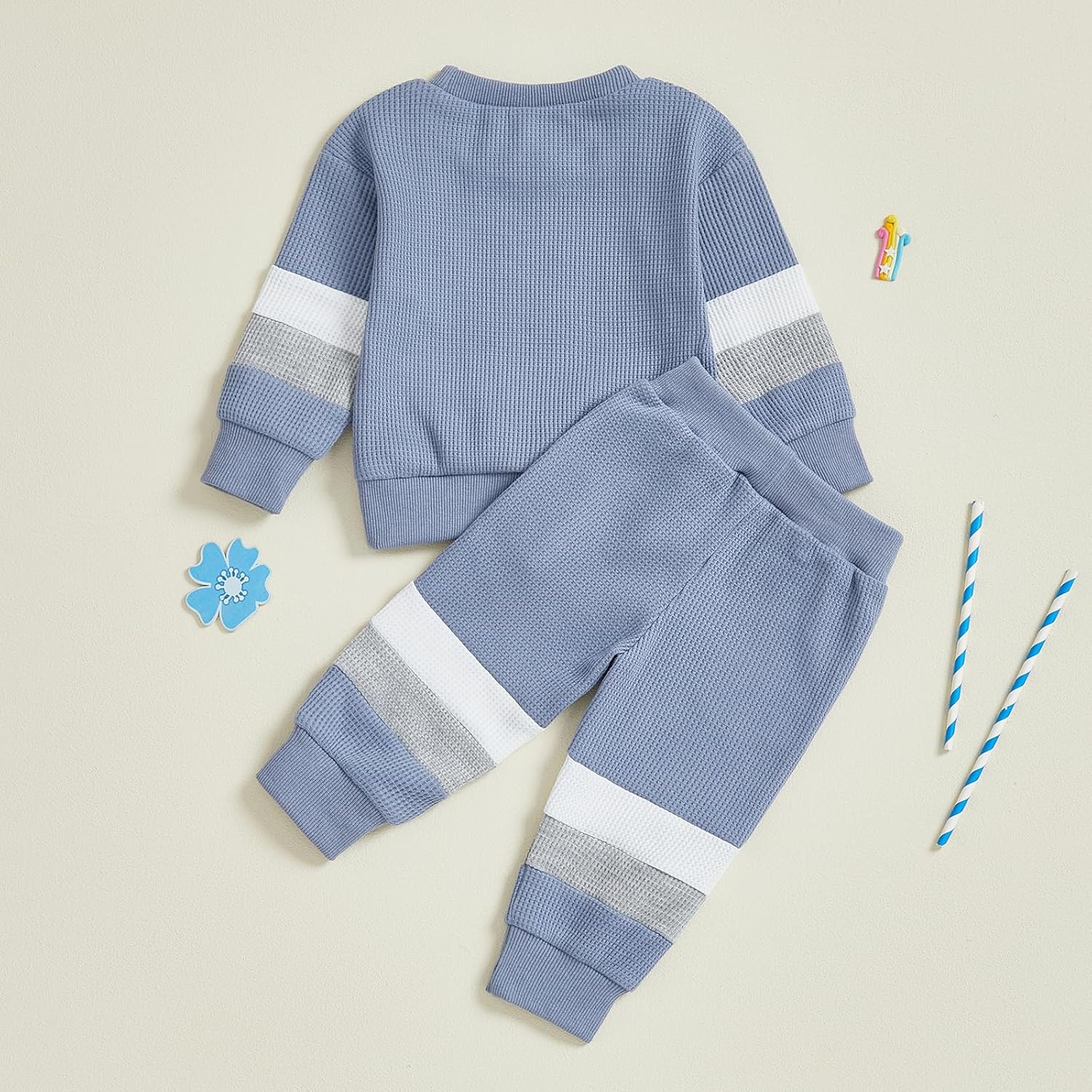 Kuriozud Toddler Baby Boy Fall Winter Clothes Long Sleeve Crewneck Pullover Sweatshirt Jogger Pants Set 2 Piece Outfit - Image 5