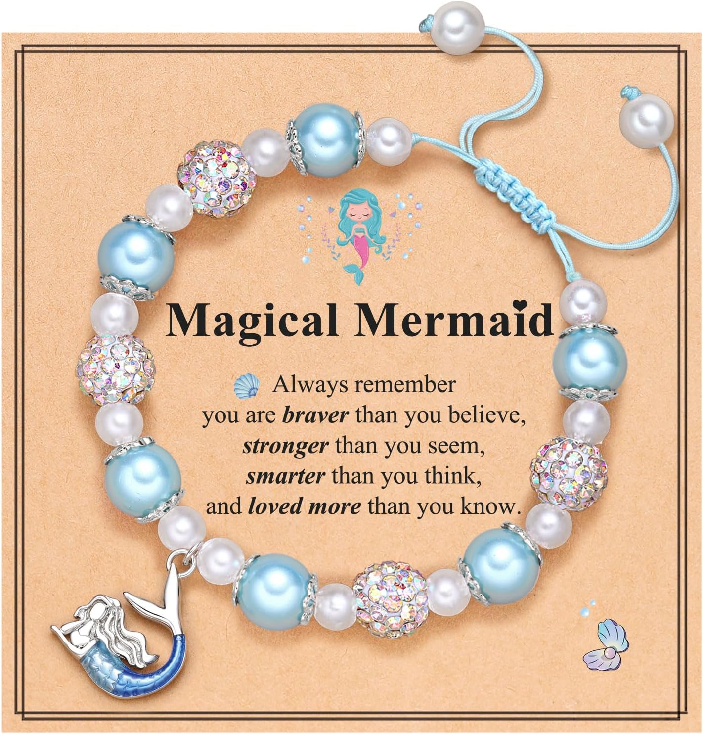 DiRikiss Mermaid Gifts for Girls Graduation Birthday Christmas Bracelets for Girls Daughter Granddaughter Niece