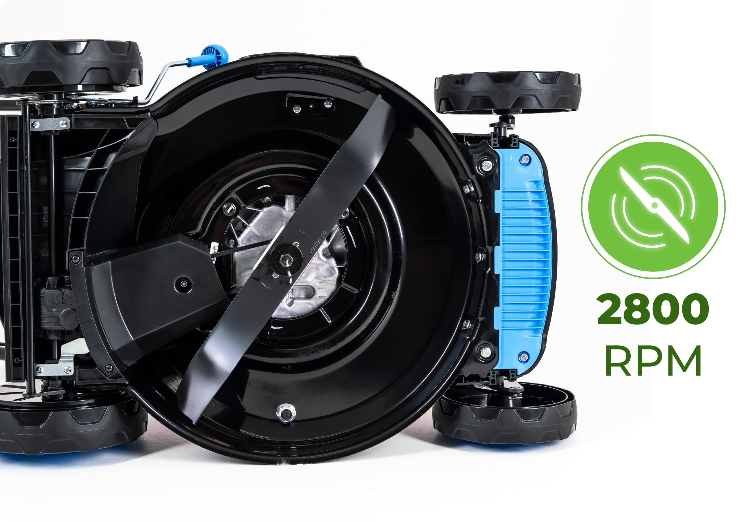 Hexwelt HW-KS-224 - Cortacésped de gasolina con autotracción, arranque eléctrico, motor Ducar OHV de 224 cm³, ancho de corte de 53 cm, bandeja de recogida de 60 L, función mulching, eyección latada