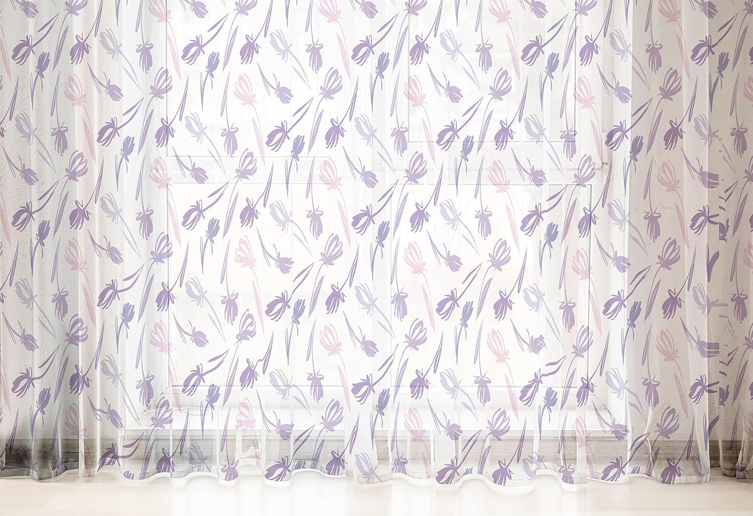 Lunarable Aztec Tulle Curtains with Rod Pocket, Style Geometric Pattern with Hexagons Pattern, Sheer Drape for Wedding Party 2 Panels, 108" x 63", Pale Sky Blue and Pearl