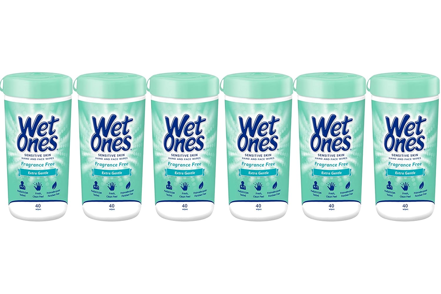 Wet Ones Sensitive Hand and Face Wipes, Sensitive Skin, 40