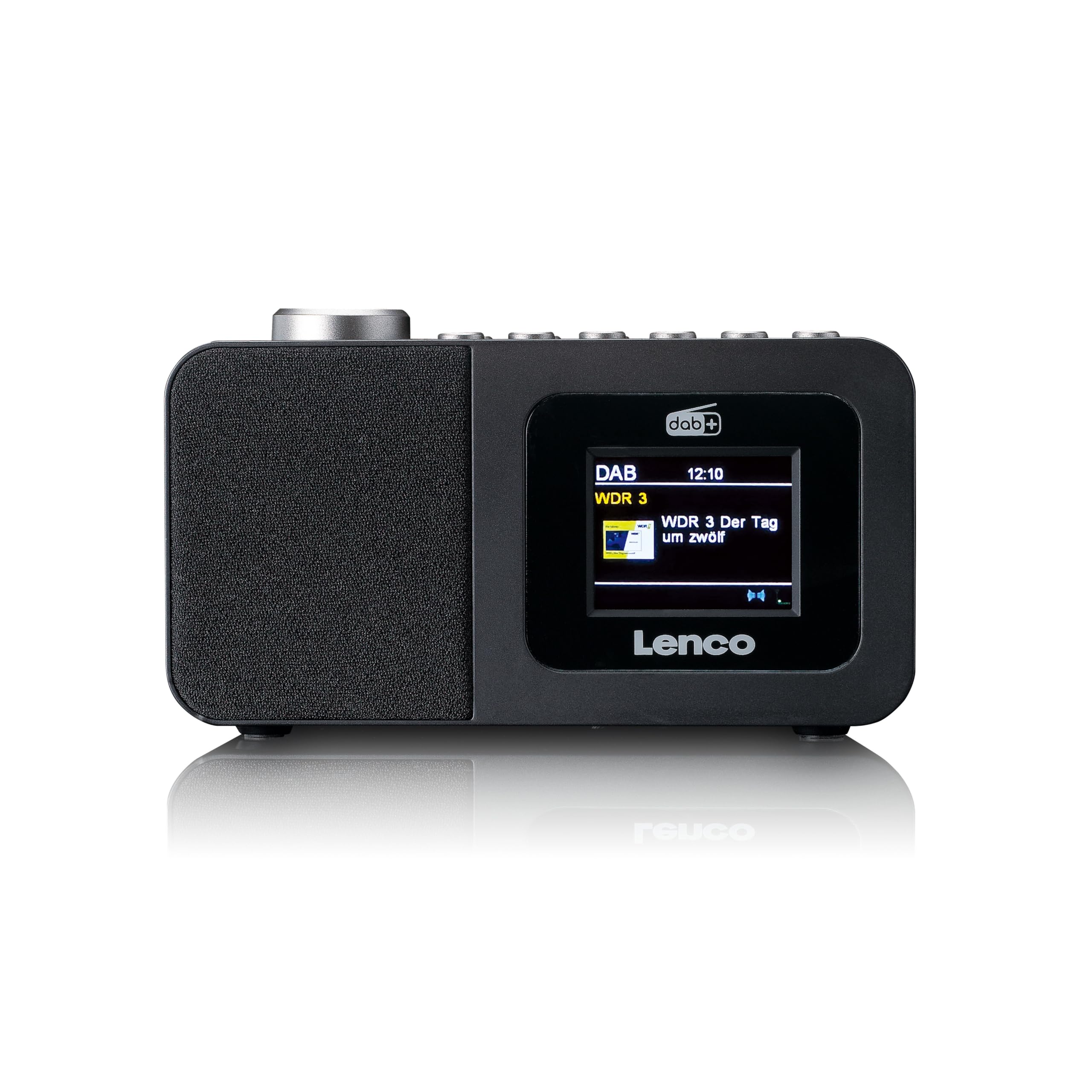 Lenco CR-625BK Radiosveglia con DAB+/FM, display a colori da 2,4", dimmerabile, doppio allarme, sleeptimer, funzione snooze, memoria 30 trasmettitori, AUX-In, nero