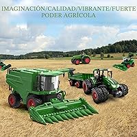 Vista 8 de Tractor cosechador con control remoto, juguete de tractor RC con cabezal de maíz, juguetes de tractor RC para niños de 3 años en adelante