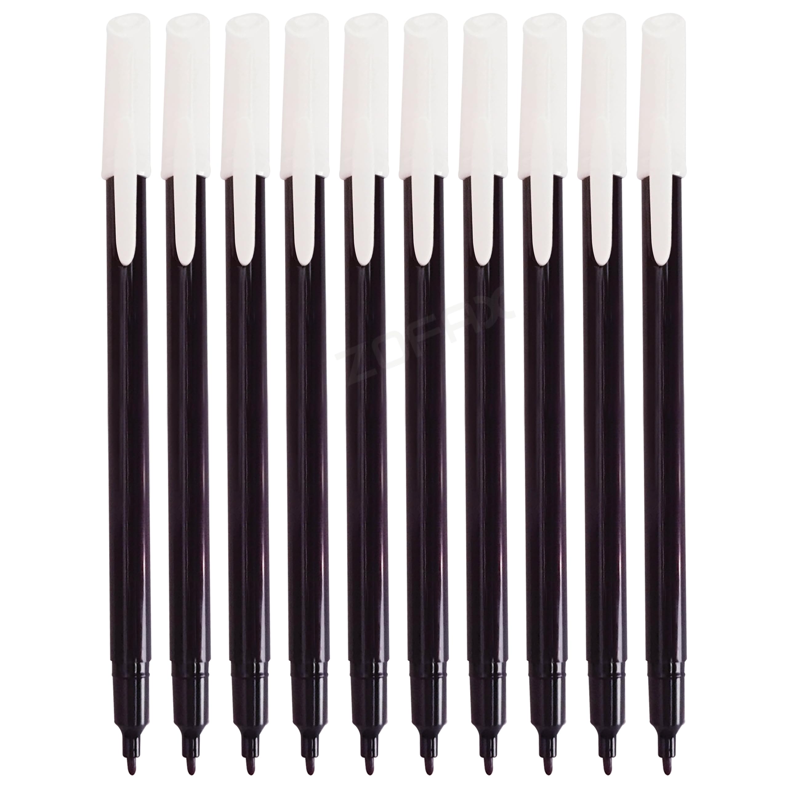 Feltra Felt Tips Colouring Pens, BLACK, Pack of 10, Draw Sketch Mark Write Felt Pens, Arts Crafts Activities School Office Home Use, iZOFAX — image 1