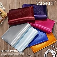 Vista 3 de VACVELT Tela de Satén Charmeuse por Yarda, Tela de Satén Aqua de 60 Pulgadas de Ancho, Suave y Brillante, Perfecta para Vestido de Novia