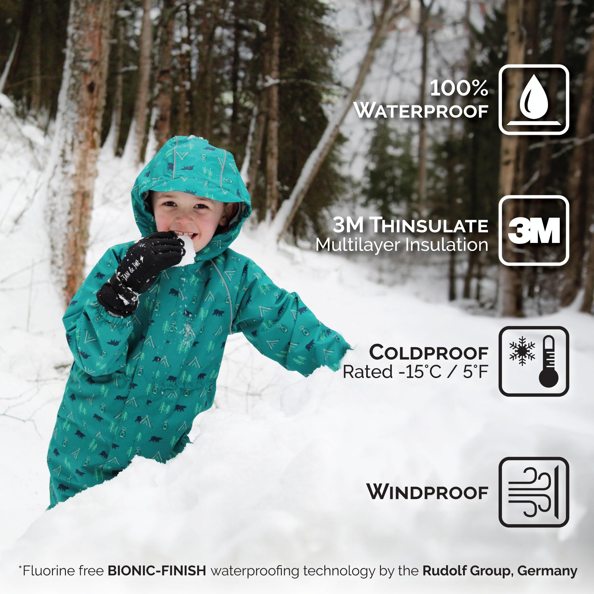 Jan & Jul wasserdichte isolierte Winter-Skihandschuhe für Kinder