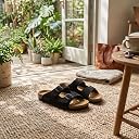 Bregid Men's Premium Leather Nubuck Sandals | Classic Black | Cork Footbed gallery image