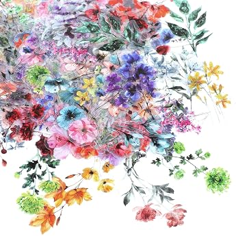Pack of 200 Flower Scrapbooking Stickers Stickers for Photo Album Transparent Plant Stickers for DIY Bicycle Photo Album Journal Scrapbook