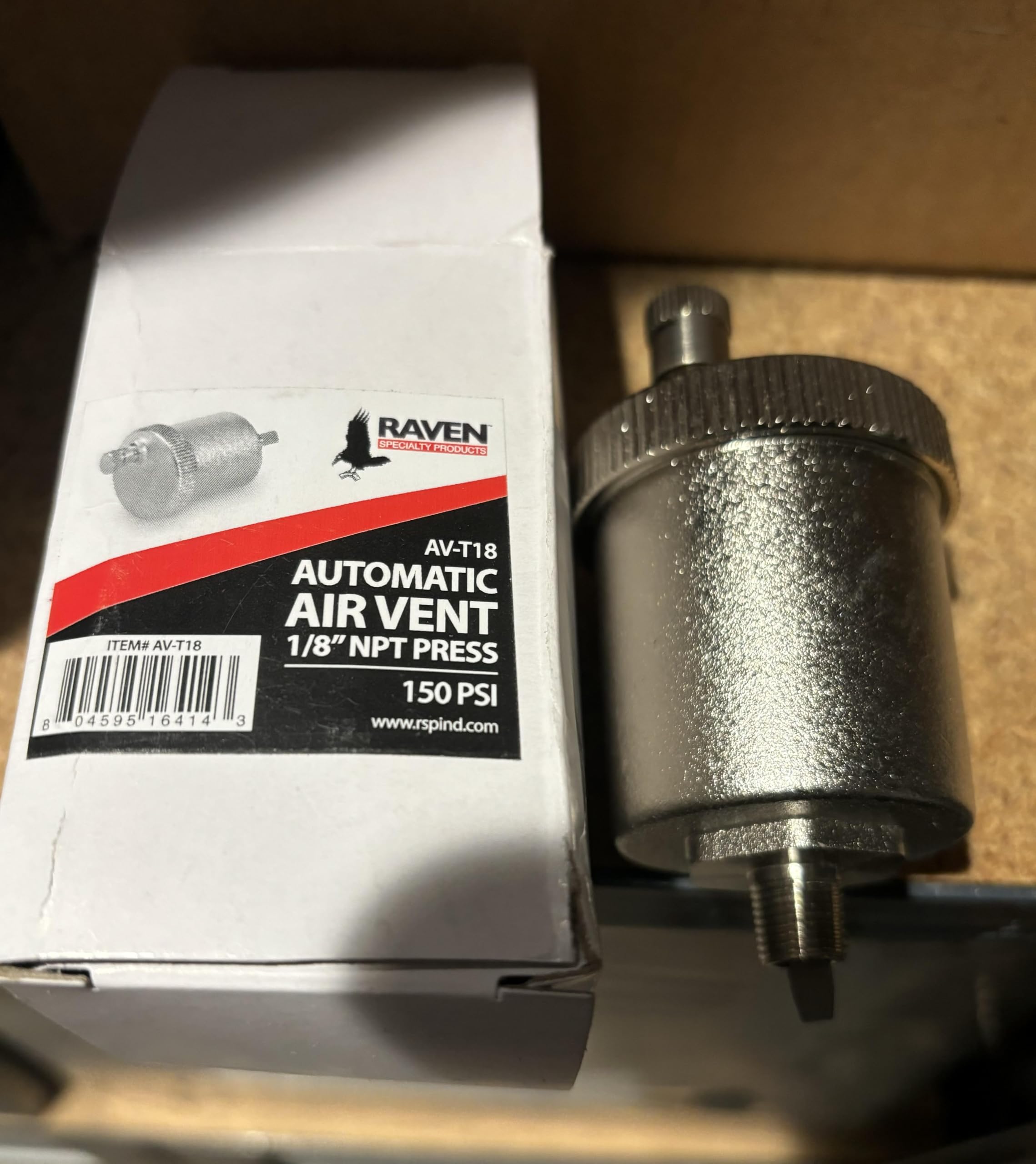 Everflow 1/8'' NPT Automatic air vent with bubble breaker Nickel Plated AV-T18