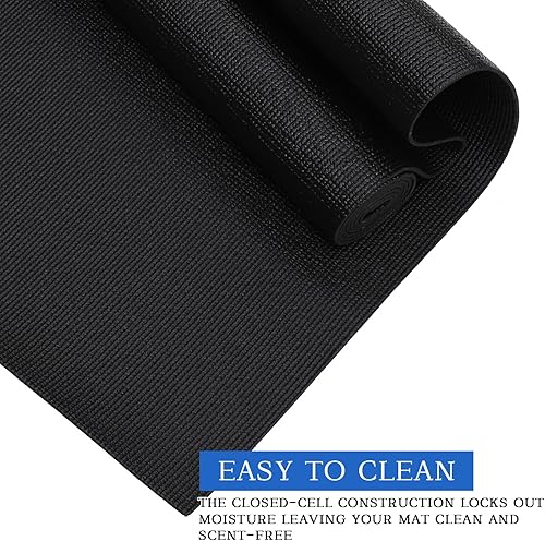 Miniatura 5 de Tinideya Paquete de 40 alfombrillas de yoga de 0.118 pulgadas de grosor a granel, 68 x 24 pulgadas, tapete de entrenamiento antideslizante para