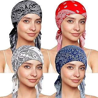 Sponsored You’re seeing this ad based on the product’s relevance to your search query.Learn more about this advertisement TSKNOMO Pack of 4 Chemo Headwear for Women, Pre-Tied Headscarf, Cancer Headwear Against Hair Loss
