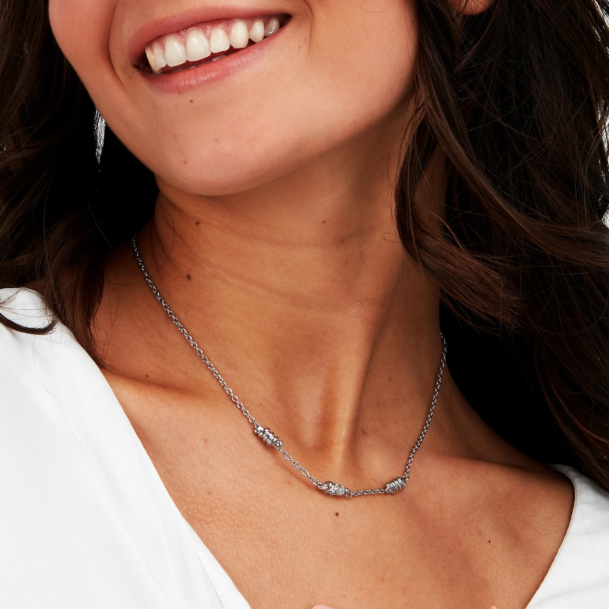 Morellato Collana Donna in Acciaio, Cristalli, Collezione Torchon - SAWZ03
