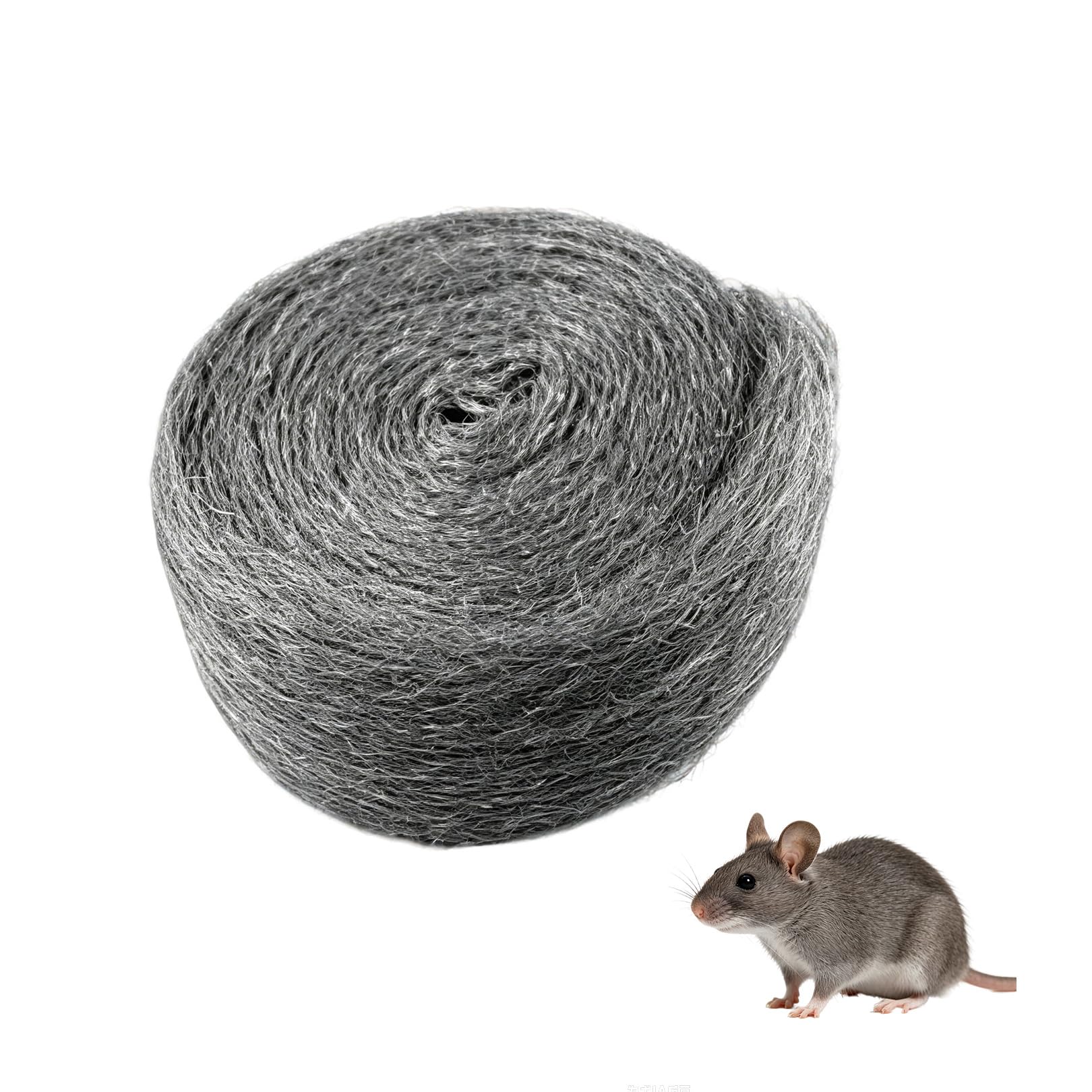 Steel Wool Wire Wool Roll,3 Metre Grey Coarse Metal Filler for Rat Mouse Rodent Pest Deterrent Control,Gap Hole Plug Blocker Mesh for Indoor Outdoor Garden Wall,Heavy Duty Mice Proof Steel Wool Pad