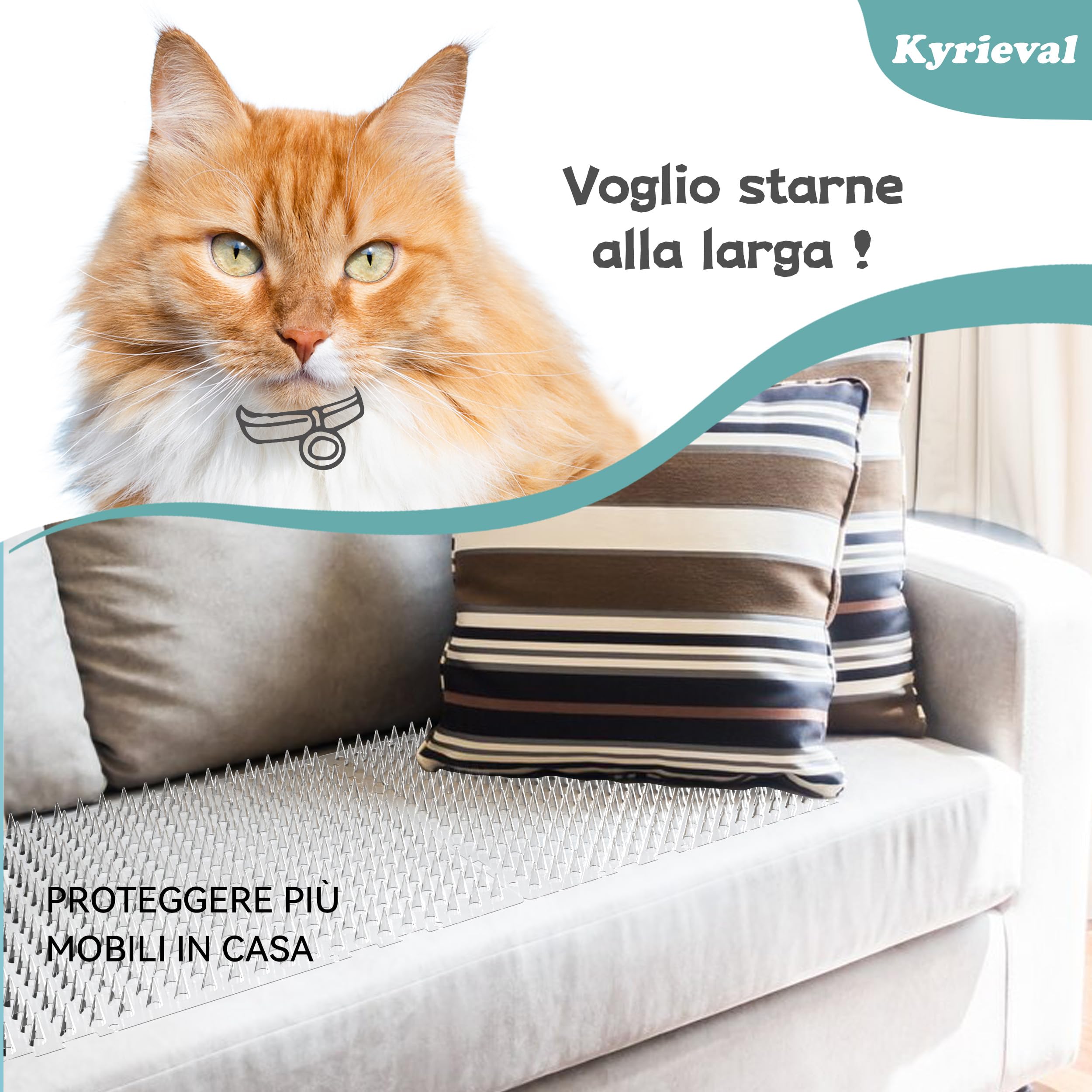 Tappetino Repellente per Gatti 12 Pezzi – Repellente per Gatti Durevole per Uso Interno ed Esterno per Giardini, aiuole e balconi