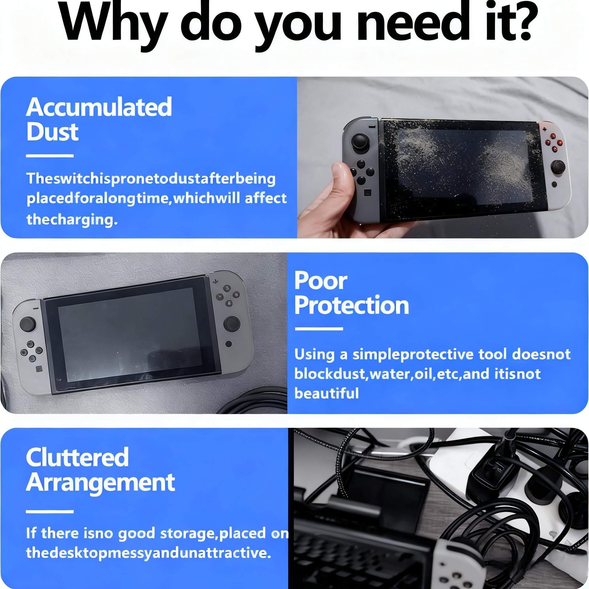 Transparente Staubschutzhülle für Nintendo Switch 2/Switch/Switch OLED-Ladestation, kratzfest, wasserdicht, durchsichtig, Displayschutzfolie