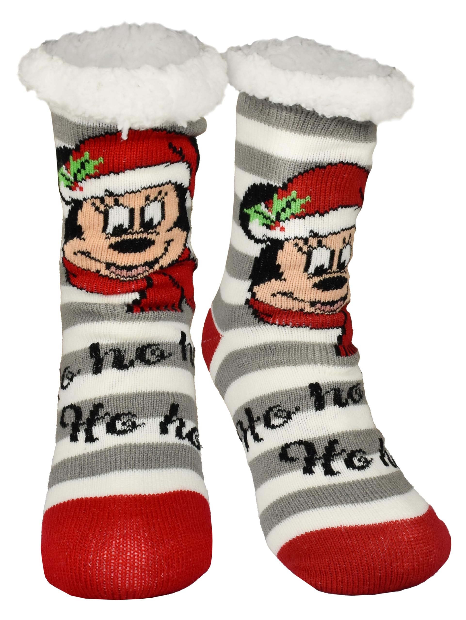 United Labels Disney Mickey Mouse Cuddly Socks for Women, Grey White, Fluffy Stopper Socks, Winter Socks, Warm Socks, Cabin Socks, grey / white, 39-42
