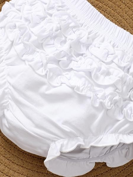 Bloomers à volants blancs pour bébé fille, short en coton, tenue d'été pour bébé - 3