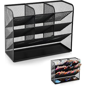 Mesh Desk Organiser Black Organiser Desk Multifunctional Pen Holder Pencil Storage Box School and Home Office Supplies
