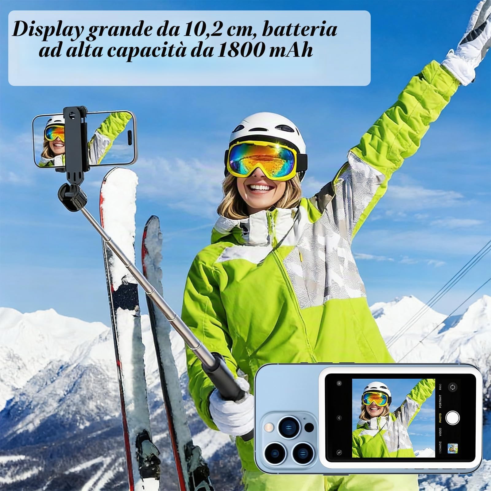 Schermo per Selfie Phone, Nero Magnetico Telefono Vlog Schermo