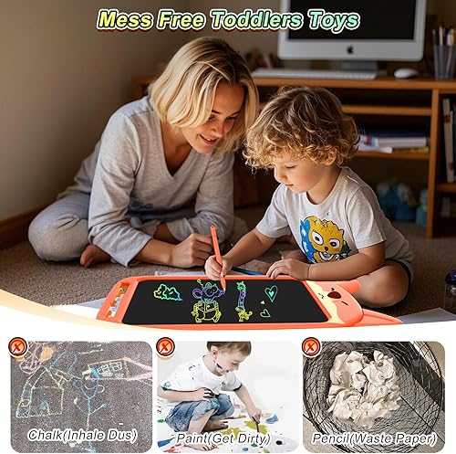 Miniatura 3 de CHAFEGY Tableta de escritura LCD de 10 pulgadas para niños pequeños, almohadilla de dibujo electrónica, diseño de búho león, zorro, conejo, regalo