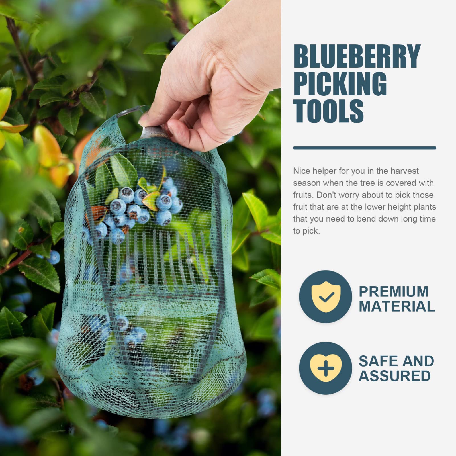 LekLai Obstpflücker, Beerenpflücker Und Rechen, Blaubeerpflücker Mit Kamm Und Griff, Obstpflücker Zum Pflücken Von Beeren, Blaubeeren, Preiselbeeren, Heidelbeeren, Preiselbeeren, Johannisbeeren, Obs