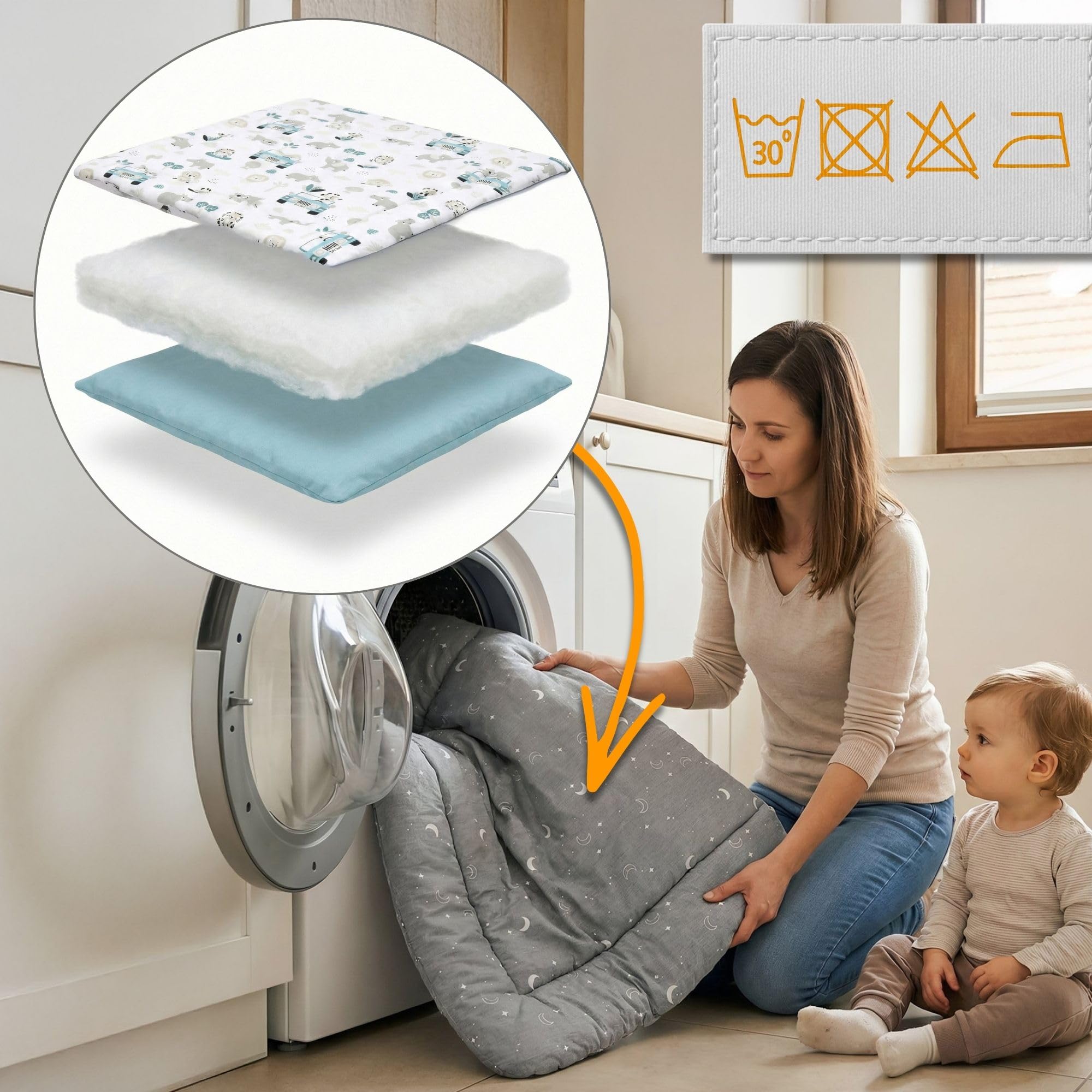 Tappeto gioco bambini per gattonare - tappeti stanza per gattonamento bimbi tappetino neonato cameretta bambina e bambino 100 cm certificazione Oeko-Tex Africa