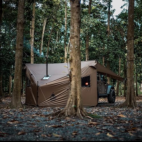 Miniatura 9 de OneTigris COZSHACK - Tienda de campaña caliente, grande, espaciosa, para 4 personas, con gato de estufa, resistente al viento, impermeable, para