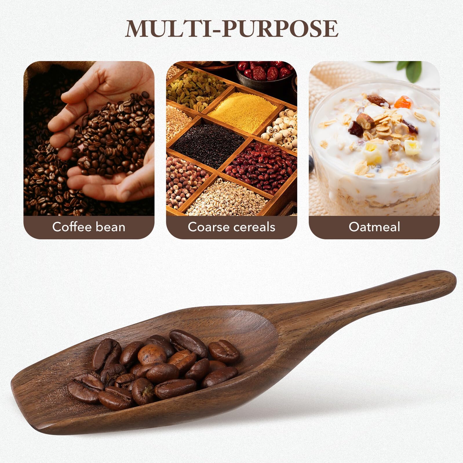 Cucharita de Madera Natural para Café y Té Cuchara de Madera Maciza sin Costuras Ligera y Portátil Accesorio para Infusiones y Granos Diseño Elegante y Fácil de Limpiar