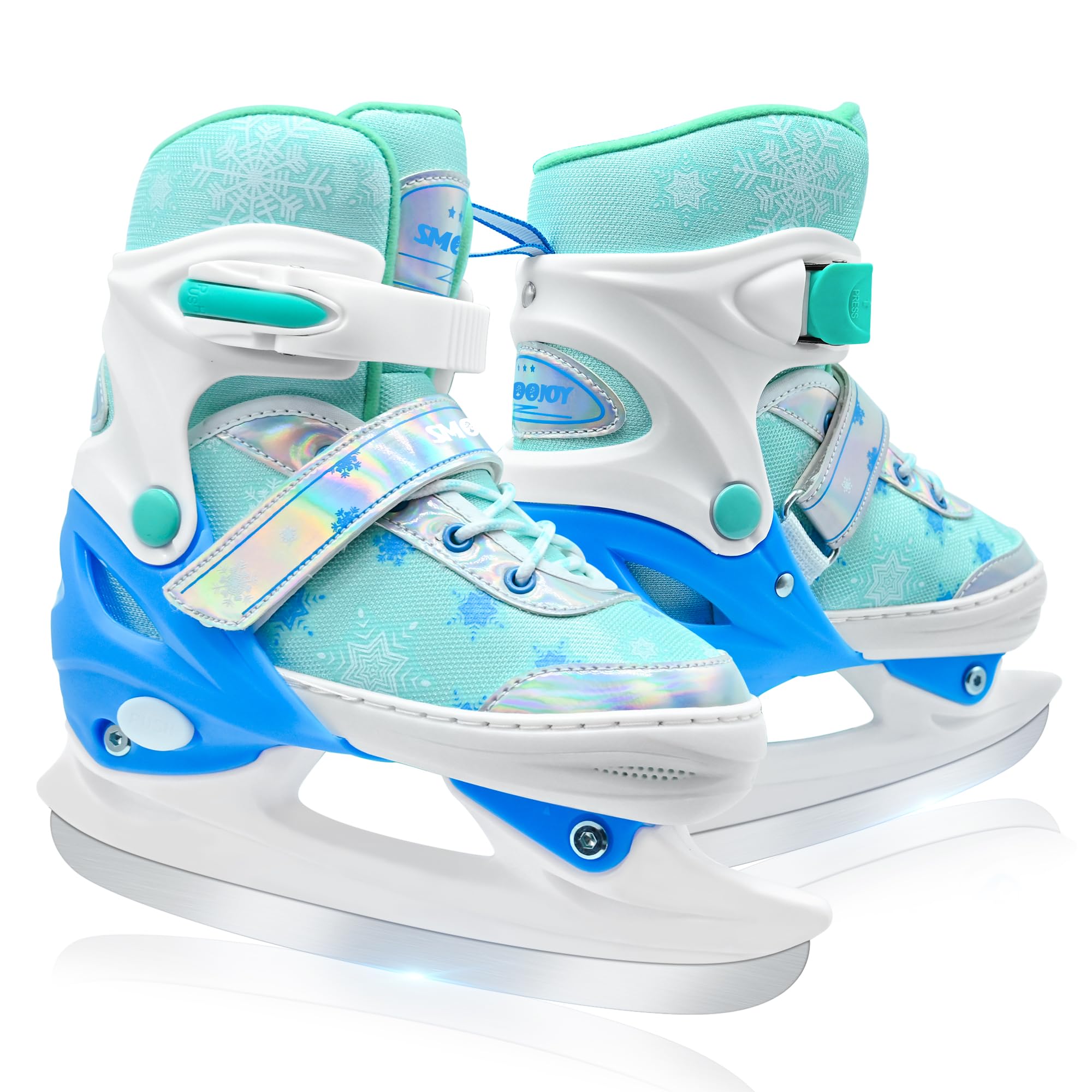 Adjustable Kids Ice Skates for Girls Boys Comfortable, Smooth Blades Snow Hockey Ice Skating Shoes for Outdoor Indoor Rink, Perfect for Beginner Winter Sports Ages 5-12