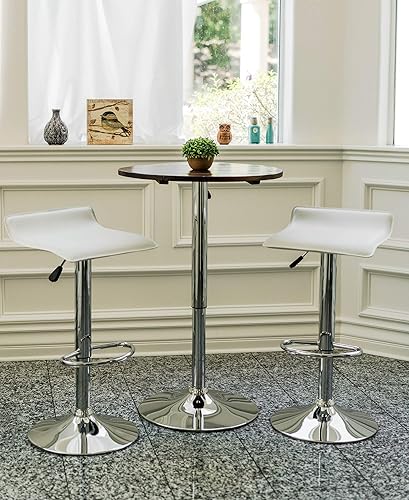 Miniatura 31 de Vogue Furniture Direct Juego de 2 taburetes de bar ajustables, modernos taburetes de bar giratorios de piel sintética para elevador de aire, silla