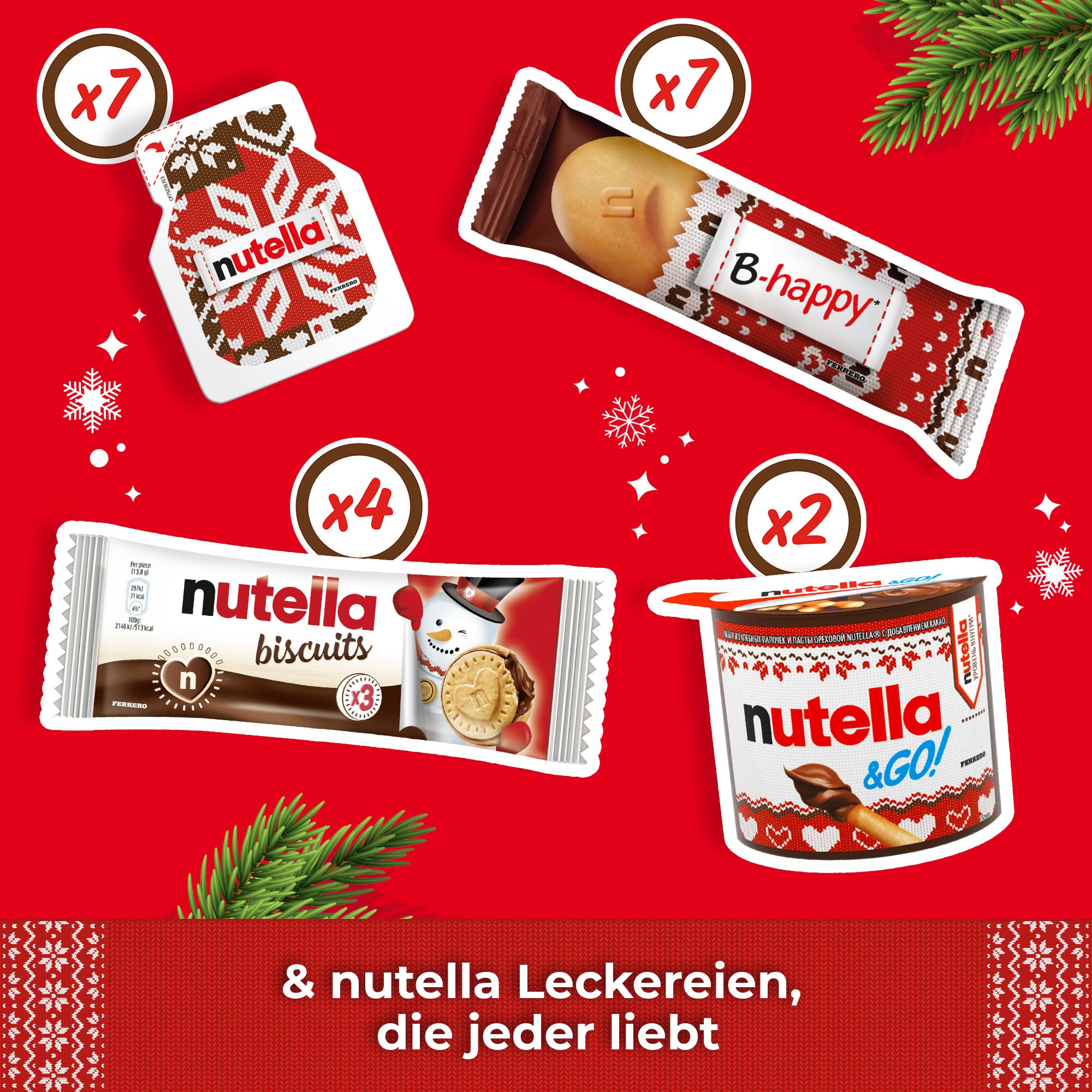 Nutella Adventskalender 2025 528g 24 festliche Leckereien Mini-Geschenke